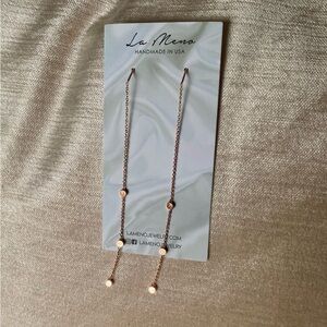 La Meno 18KGP/SS Threader Earrings New